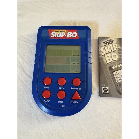 Vintage Skip Bo Electronic Handheld Game Mattel 2002 Instructions Tested Working - Picture 2 of 5
